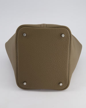 *HOT* Hermès Picotin Lock Bag 22cm in Etoupe Clemence Leather with Palladium Hardware