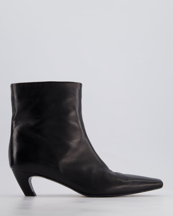 Khaite Arizona Leather Kitten Heel Ankle Boots in Black Calfskin Leather Size EU 37.5 RRP £880