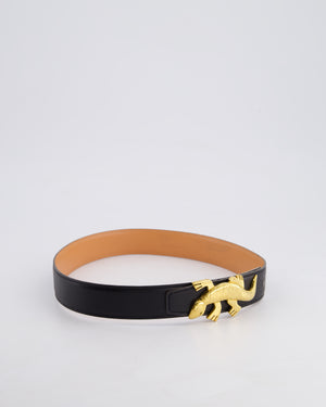 *RARE* Hermès Vintage 1990's Belt With Gold Plated Lizard Buckle 65cm