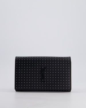 *LIMITED EDITION* Saint Laurent Black Kate Monogram Grain De Poudre Polka Dot Bag with Black Hardware