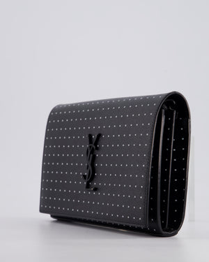 *LIMITED EDITION* Saint Laurent Black Kate Monogram Grain De Poudre Polka Dot Bag with Black Hardware
