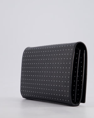 *LIMITED EDITION* Saint Laurent Black Kate Monogram Grain De Poudre Polka Dot Bag with Black Hardware