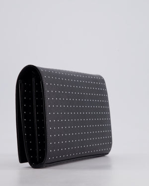 *LIMITED EDITION* Saint Laurent Black Kate Monogram Grain De Poudre Polka Dot Bag with Black Hardware