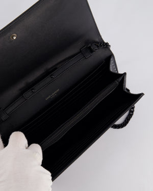 *LIMITED EDITION* Saint Laurent Black Kate Monogram Grain De Poudre Polka Dot Bag with Black Hardware