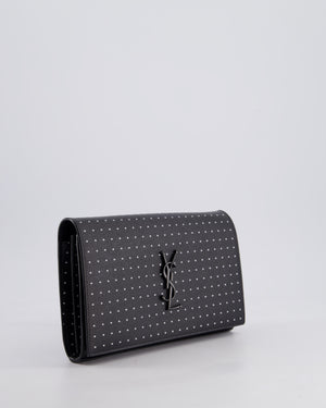 *LIMITED EDITION* Saint Laurent Black Kate Monogram Grain De Poudre Polka Dot Bag with Black Hardware