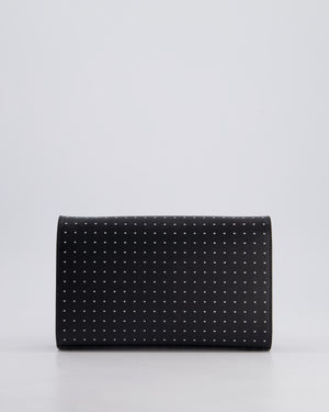 *LIMITED EDITION* Saint Laurent Black Kate Monogram Grain De Poudre Polka Dot Bag with Black Hardware