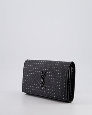 *LIMITED EDITION* Saint Laurent Black Kate Monogram Grain De Poudre Polka Dot Bag with Black Hardware