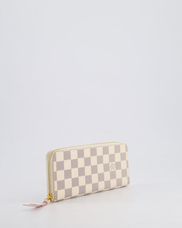 Louis Vuitton Clemence Wallet in Damier Azur Monogram Coated Canvas with Gold Hardware