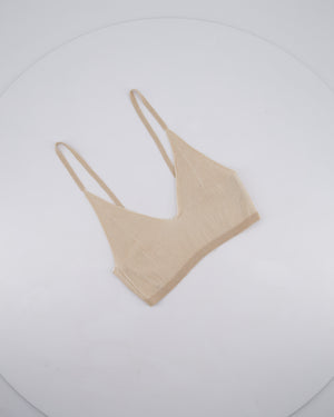 Jacquemus Beige Rib Knit Mini Shorts and Crop Top Set Size Small
