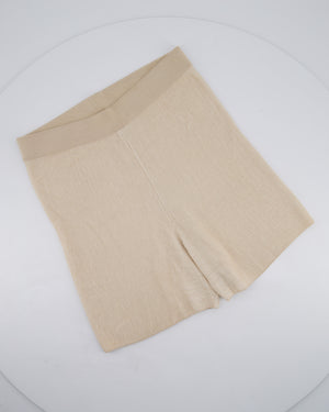 Jacquemus Beige Rib Knit Mini Shorts and Crop Top Set Size Small