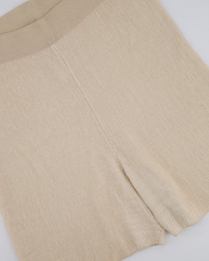 Jacquemus Beige Rib Knit Mini Shorts and Crop Top Set Size Small