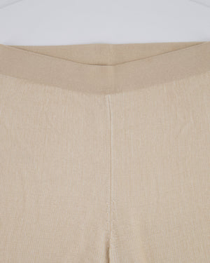 Jacquemus Beige Rib Knit Mini Shorts and Crop Top Set Size Small