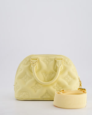 Louis Vuitton Pastel Yellow Quilted Monogram Leather Alma BB Bag with Gold Hardware