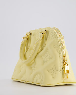 Louis Vuitton Pastel Yellow Quilted Monogram Leather Alma BB Bag with Gold Hardware