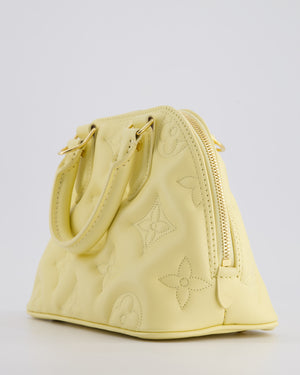Louis Vuitton Pastel Yellow Quilted Monogram Leather Alma BB Bag with Gold Hardware