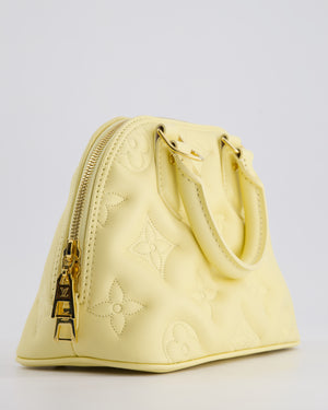 Louis Vuitton Pastel Yellow Quilted Monogram Leather Alma BB Bag with Gold Hardware