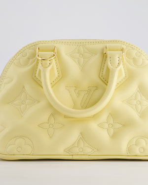 Louis Vuitton Pastel Yellow Quilted Monogram Leather Alma BB Bag with Gold Hardware