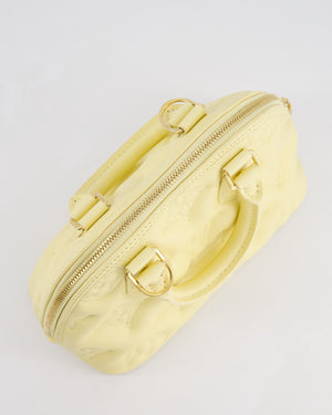 Louis Vuitton Pastel Yellow Quilted Monogram Leather Alma BB Bag with Gold Hardware