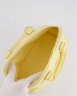 Louis Vuitton Pastel Yellow Quilted Monogram Leather Alma BB Bag with Gold Hardware
