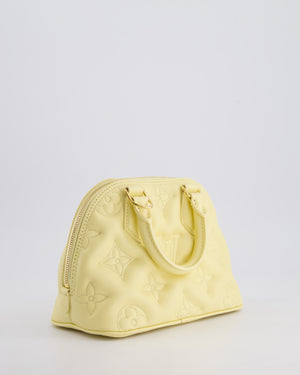 Louis Vuitton Pastel Yellow Quilted Monogram Leather Alma BB Bag with Gold Hardware