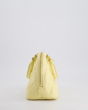 Louis Vuitton Pastel Yellow Quilted Monogram Leather Alma BB Bag with Gold Hardware