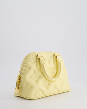 Louis Vuitton Pastel Yellow Quilted Monogram Leather Alma BB Bag with Gold Hardware