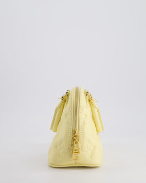Louis Vuitton Pastel Yellow Quilted Monogram Leather Alma BB Bag with Gold Hardware