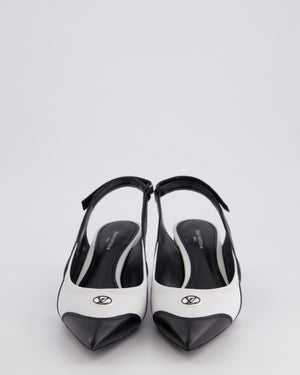 Louis Vuitton Black and White Archlight Slingback Heels With Logo Details Size EU 37