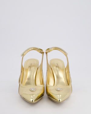 Louis Vuitton Metallic Gold Archlight Slingback Heels With Logo Details Size EU 37