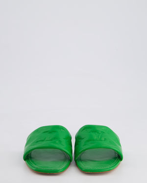 Louis Vuitton Green Embossed Monogram Leather Mule Flat Sandals Size EU 37