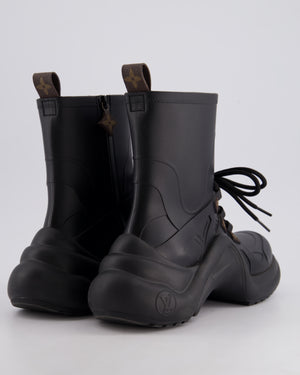 Louis Vuitton Black Archlight Rubber Boots Size EU 37