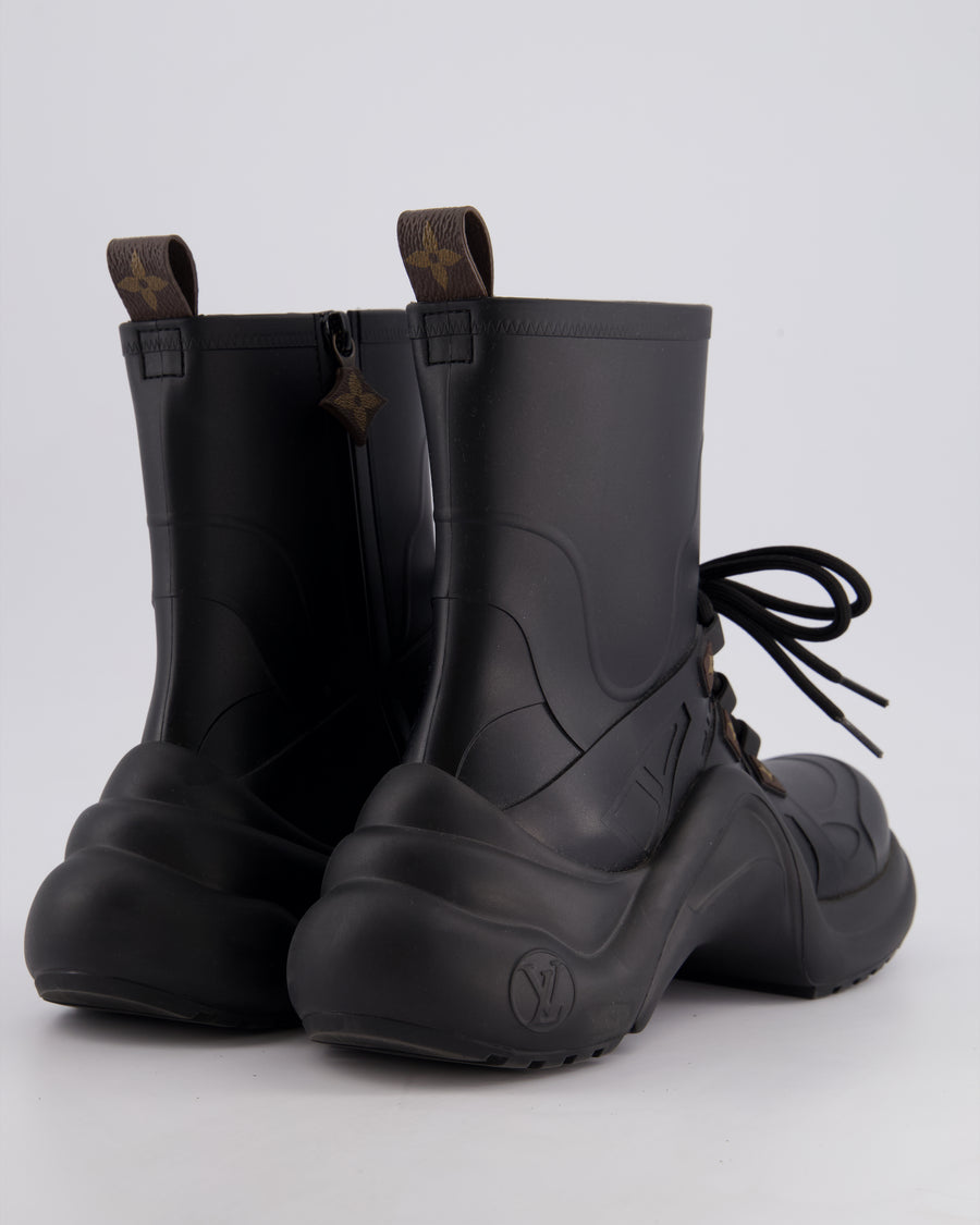 Louis Vuitton Black Archlight Rubber Boots Size EU 37