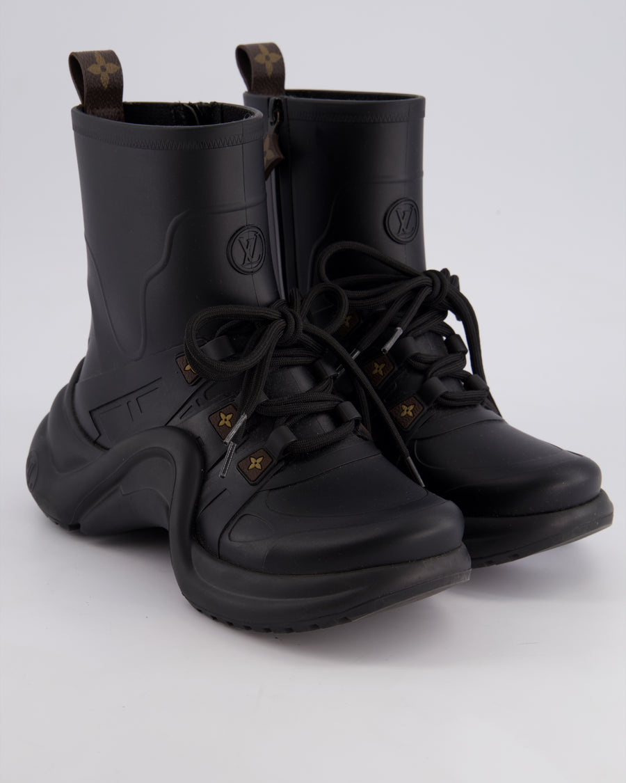 Louis Vuitton Black Archlight Rubber Boots Size EU 37