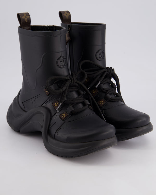 Louis Vuitton Black Archlight Rubber Boots Size EU 37