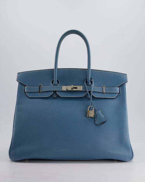 Hermès Birkin 35cm Bag in Blue Jean Epsom Leather with Palladium Hardware