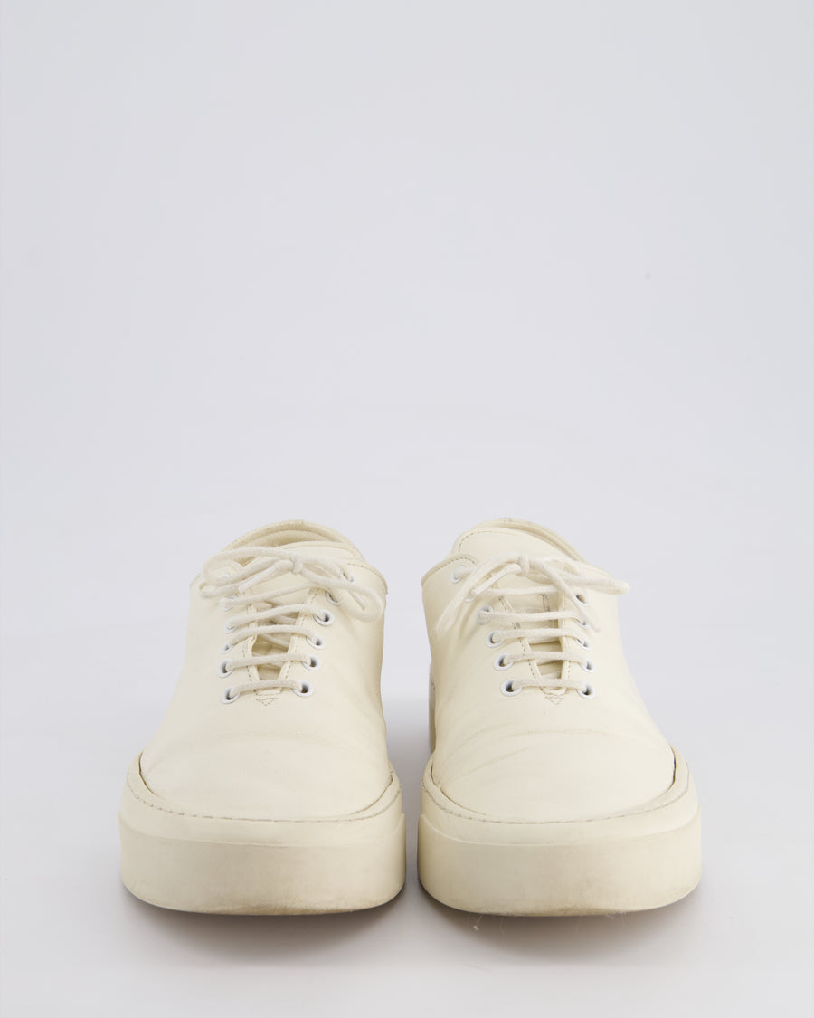 The Row White Marie H Lace-Up Leather Sneakers Size EU 39 RRP £800