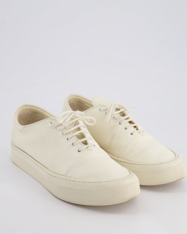 The Row White Marie H Lace-Up Leather Sneakers Size EU 39 RRP £800