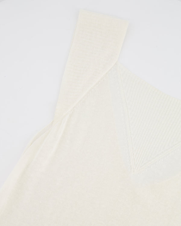 Chanel White Mini Sleeveless Pleated Dress with CC Logo Detail Size FR 36 (UK 8)