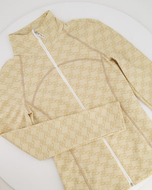 Fendi Beige Gilet with FF Monogram Prints Size FR 36 (UK 8)
