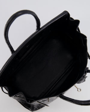 *RARE* Hermès Birkin Retourne 30cm Bag in Black Matte Niloticus Crocodile Leather with Palladium Hardware