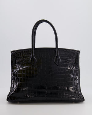 *RARE* Hermès Birkin Retourne 30cm Bag in Black Matte Niloticus Crocodile Leather with Palladium Hardware