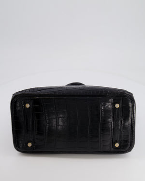 *RARE* Hermès Birkin Retourne 30cm Bag in Black Matte Niloticus Crocodile Leather with Palladium Hardware