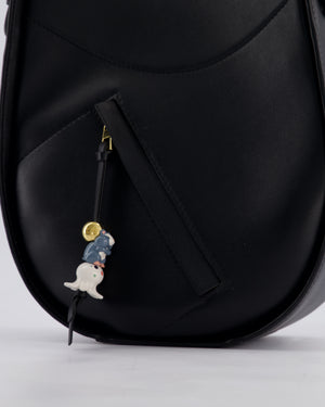 *HOT* Loewe Black Hammock Slice Leather Cross-Body Bag with Gold Hardware & Hamster/Octopus Charms RRP £2,350