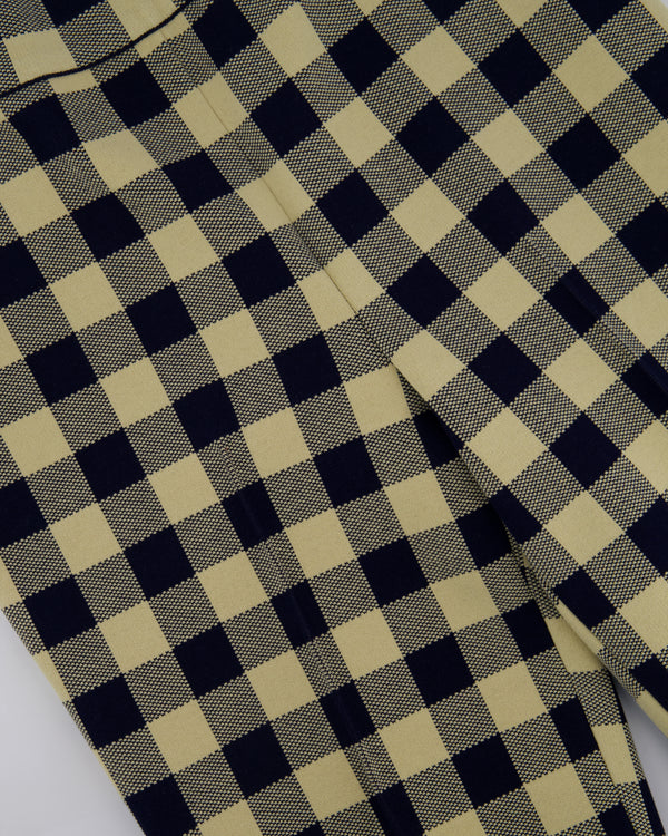 High Sport Cropped Kick Flare Trousers in Black and Beige Gingham Size FR 36 (UK 8) RRP £665