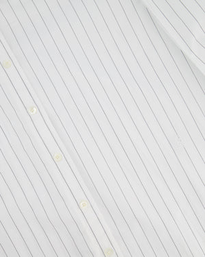 Toteme Pinstripe White Shirt With Logo Embroidery Detail Size FR 36 (UK 8)