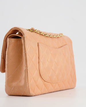 *FIRE PRICE* Chanel Vintage Peach Medium Classic Double Flap Bag in Lambskin Leather with 24k Gold Hardware