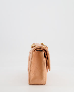 *FIRE PRICE* Chanel Vintage Peach Medium Classic Double Flap Bag in Lambskin Leather with 24k Gold Hardware
