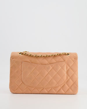 *FIRE PRICE* Chanel Vintage Peach Medium Classic Double Flap Bag in Lambskin Leather with 24k Gold Hardware