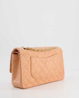 *FIRE PRICE* Chanel Vintage Peach Medium Classic Double Flap Bag in Lambskin Leather with 24k Gold Hardware