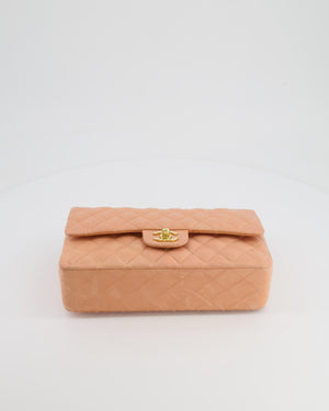 *FIRE PRICE* Chanel Vintage Peach Medium Classic Double Flap Bag in Lambskin Leather with 24k Gold Hardware